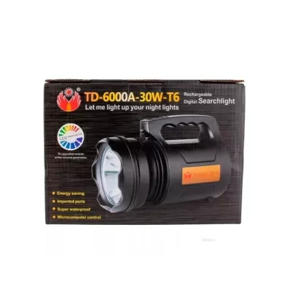 LINTERNA PROFESIONAL CON BATERÍA TD-6000A-30W-T6