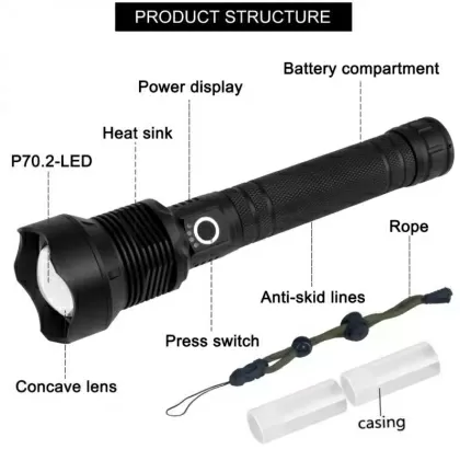 Güçlü P50 ledli büyük T9 X92-P70 el feneri