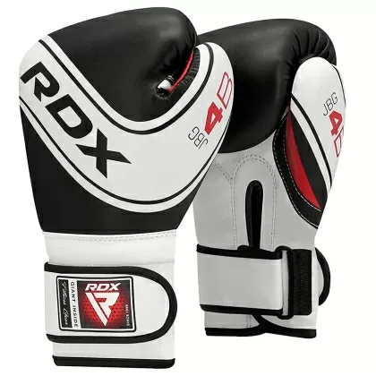RDX 4B Robo 6oz Чорні шкіряні X боксерські рукавички