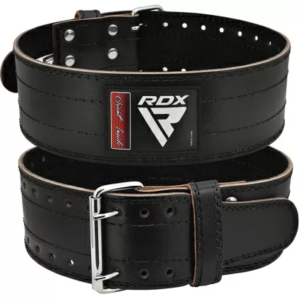 RDX D1 кожен колан за пауърлифтинг -черен-L