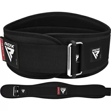 RDX X3 Cintura da palestra in neoprene per sollevamento pesi nera grande