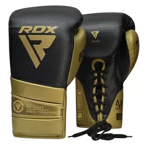 Rękawice bokserskie treningowe RDX L1 Mark Pro Hook And Loop Czarne / Złote - 12oz