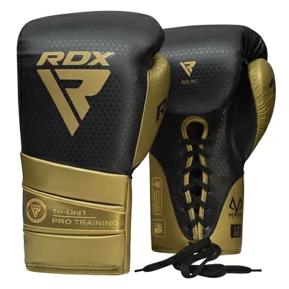 Rękawice bokserskie treningowe RDX L1 Mark Pro Hook And Loop Czarne / Złote - 12oz