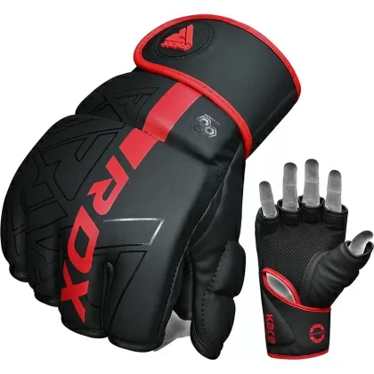 RDX F6 Guantes de Grappling KARA MMA-Rojo-XL
