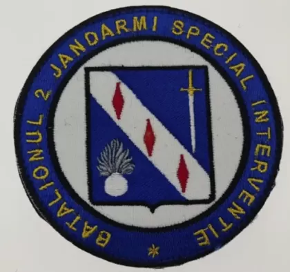 EMBLEMA ROTUNDA BRODATA BATALIONUL 2 JANDARMI SPECIAL INTERVENTIE