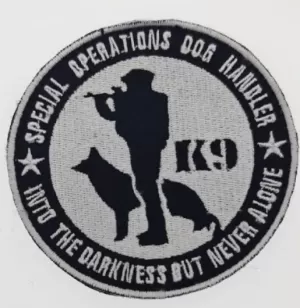 İŞLEMELİ AMBLEMİ K9 ÖZEL HAREKAT KÖPEK İŞLEYİCİSİ KARANLIĞA DOĞRU AMA ASLA YALNIZ OLMAYIN