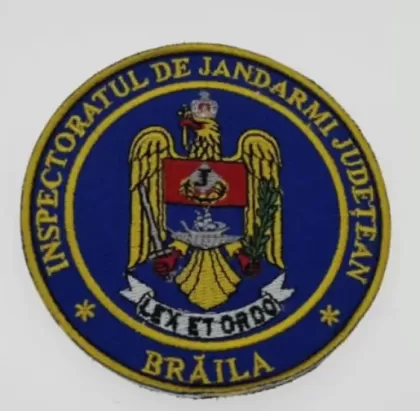 EMBLEMA CU SCAI BRODATA INSPECTORATUL DE JANDARMI JUDETEAN BRAILA