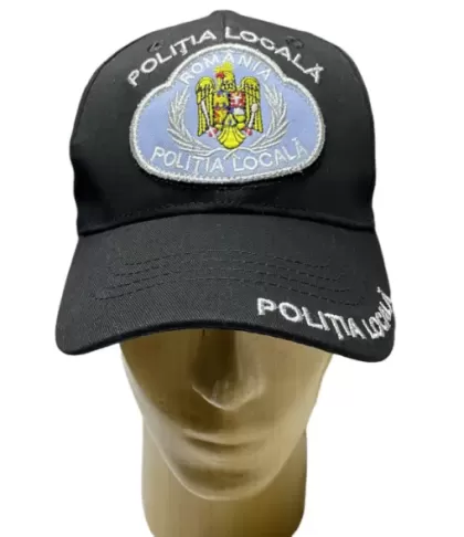 GORRA POLICÍA LOCAL, COMPLETA, NEGRA, CON EMBLEMA, L