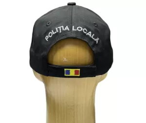CASQUETTE DE POLICE LOCALE, COMPLÈTE, NOIRE, AVEC EMBLÈME, S