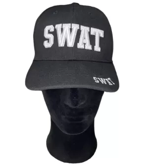CASQUETTE INTÉGRALE SWAT NOIRE AVEC ÉCRITURE BLANCHE - MP1