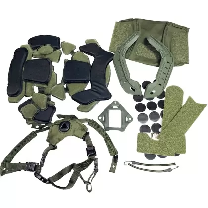 SET COMPLETO PER CASCO, INTERNO ED ESTERNO COLORE KAKI