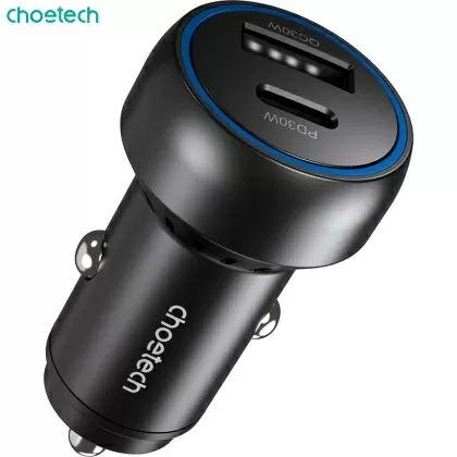 Автомобильное зарядное устройство мощностью 60 Вт с двумя портами USB-C+ USB-A