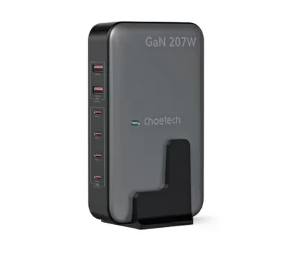 Choetech NexGen GaN 207W 6-portowa ładowarka stacjonarna