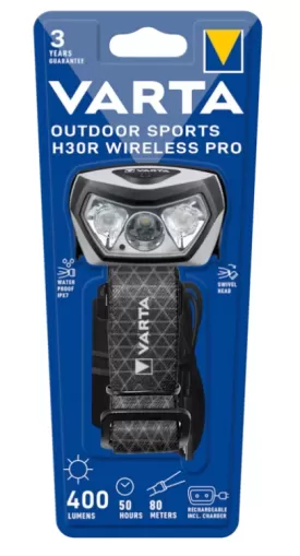 Lampă frontală  Varta Outdoor Sports H30R LED reîncărcabilă Wireless Pro