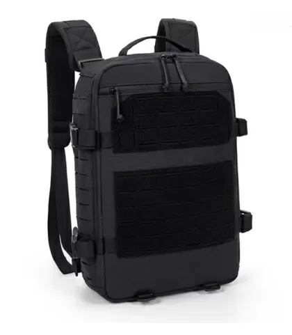 Zaino tattico in nylon, borsa porta piastre Molle, leggero, zaino da trekking, compatibile con gilet tattico, 1000D - colore nero