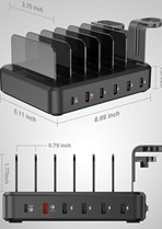 6-Port 1C+5A 68W Charging Station