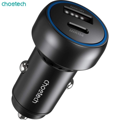 60W Dual USB-C+ USB-A Fast Car Charger