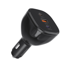 160W PD3.1 Dual USB-C+ USB-A Fast Car Charger