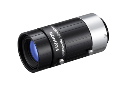 Fujinon HF50XA-5M 2/3" 50mm F2.4 Manual Iris C-Mount Lens, Compact Size, Low Distortion, 5 Megapixel Rated (for 3.45 Micron Pixel Pitch)