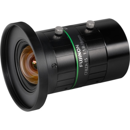 Fujinon CF8ZA-1S 1.2" 8mm F1.8 Manual Iris C-Mount Lens, Anti-Vibration & Shock Feature, 23 Megapixel