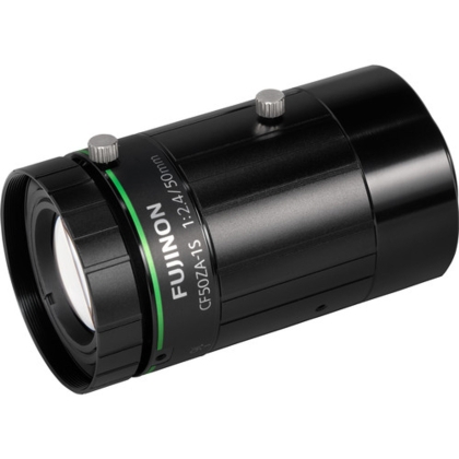 Fujinon CF50ZA-1S 1.2" 50mm F2.4 Manual Iris C-Mount Lens, Anti-Vibration & Shock Feature, 23 Megapixel