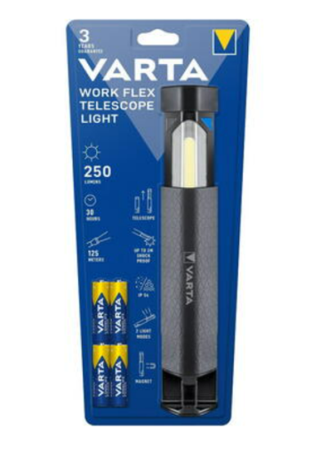 Flashlight  LED Varta Work Flex Telescope Light