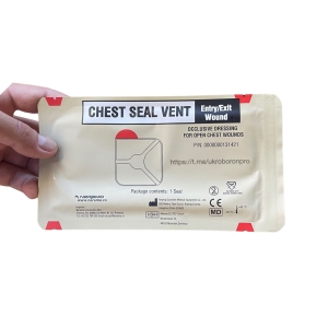 Square VENTILATED chest seal (occlusive dressing with valve)