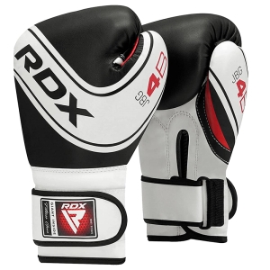 RDX 4B Robo 6oz Black Leather X Boxing Gloves