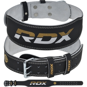 RDX 4 Inch Small Golden Leather Weightlifting Belt