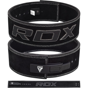 RDX 10mm Small Black Leather Powerlifting Belt