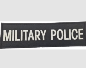 BLACK EMBROIDERED MILITARY POLICE EMBLEM