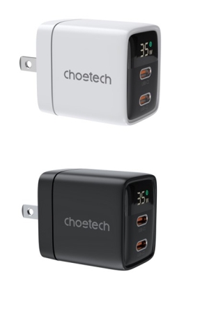 Choetech NexGen PD35W GAN Dual type-C Display wall charger